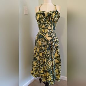 Vintage Hawaiian print halter dress